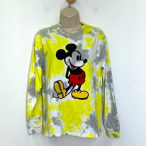 Disney - Mickey Mouse Graphic Colorful Tye Dye Long Sleeve Shirt Size Small - Picture 1 of 7